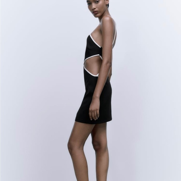 COPY - Black&white cutout halter dress - Picture 3 of 12